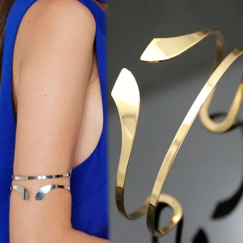 Vista 3 de QQ Fashion brazalete para el brazo abierto curvo de estilo egipcio