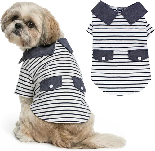 Vista 68 de Parisian Pet Camisa para perro de Amazonia - Ropa de algodón para perros pequeños - Elegante traje tropical para perros - Ropa ligera y suave