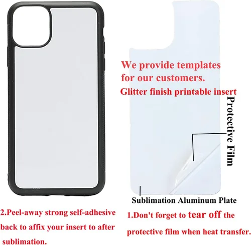 Vista 2 de JUSTRY 10 fundas para teléfono de sublimación compatibles con Apple iPhone 11 (6.1 pulgadas 2019), fundas para teléfono imprimibles en blanco