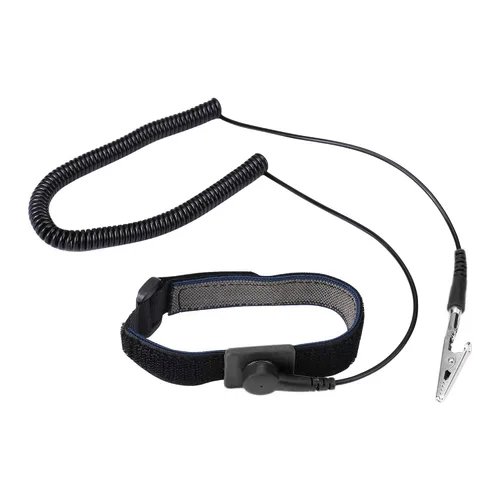 Vista 13 de Correa de muñeca antiestática, pulsera de conexión a tierra antiestática de 11 pulgadas con clip de cocodrilo y cable largo extensible, se adapta a