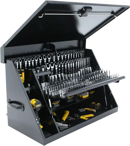 Vista 9 de DeWalt - Caja de herramientas triangular de 36" x 17", acero, color amarillo y negro