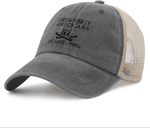 Vista 138 de Philysonic Funny Hat I Like Whisky and Cigars and Maybe 3 People Sombreros para Hombres Gorras de Béisbol Gorras Ajustables