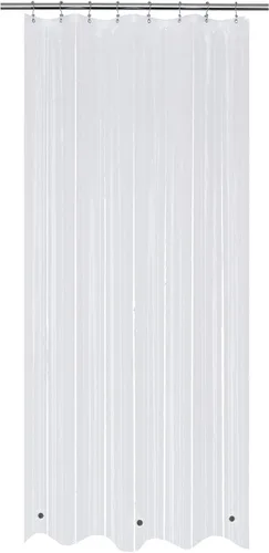 Vista 18 de Mrs Awesome Forro para cortina de ducha de cabina estrecha de 32 x 72 pulgadas con 3 imanes, PEVA transparente, 8G, grueso y resistente