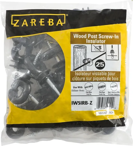 Vista 4 de Zareba IWSIRB-Z - Insluador de anillos para cercas eléctricas, paquete de 25, uso con alambre, polietileno, incluye 25 aisladores de anillo