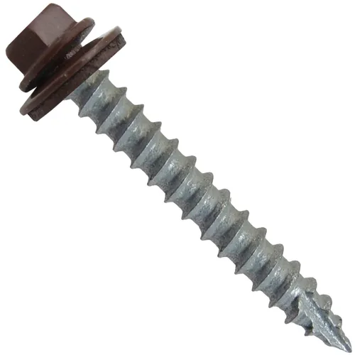 Vista 54 de TORNILLOS PARA TECHOS DE METAL #14: (250) Tornillos x 1" ABC GRIS Tornillo para techo de chapa metálica con cabeza hexagonal y arandela.