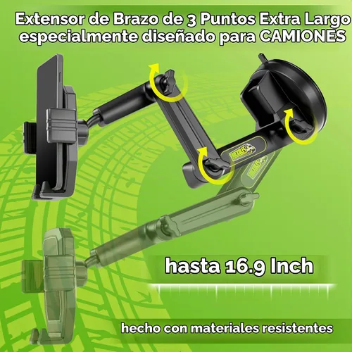 Vista 6 de Soporte de teléfono celular para camioneta, para conductores de camiones, ventosa resistente + almohadilla de salpicadero, soporte de iPhone