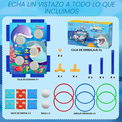 Vista 3 de Juego de lanzamiento de bolsas de frijoles de animales, juego de lanzamiento al aire libre, suministros de fiesta familiar para niños, regalo