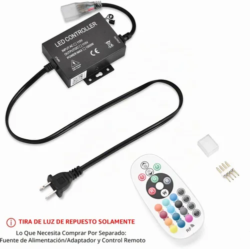 Vista 8 de DELight AC 110-120V impermeable IP65 camión de comida RGB 10 pies extensión de luces de neón con control remoto y aplicación sincronización
