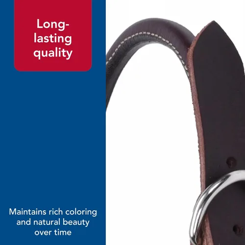 Vista 5 de Coastal Pet - Circle T - Collar redondo de cuero para perro con herrajes de latón macizo, Latigo, 1" x 22