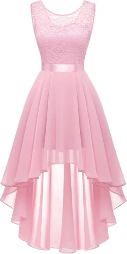 Vista 14 de BeryLove Vestido de cóctel de encaje formal para mujer, fiesta de invitada Negro