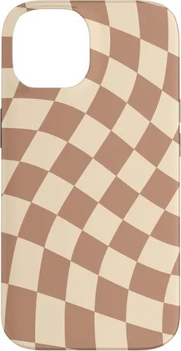 Vista 4 de iPhone 16 Brown Checkered Wavy Checkerboard Pattern Phone Case