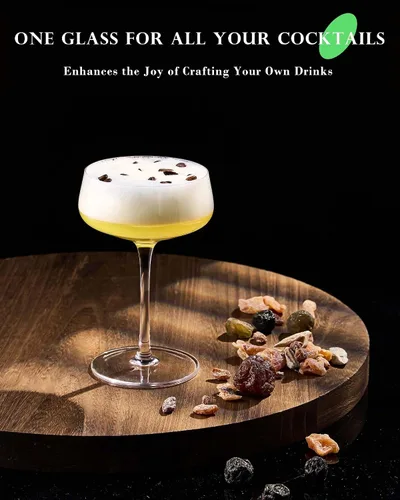 Vista 3 de JBHO Copas de Martini y copas de champán, juego de 4 copas de cristal, copas de cóctel, copas de champán sopladas a mano para Espresso Martini