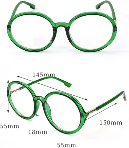 Vista 2 de MANZ Mirabel - Gafas de cosplay para cosplay, anime, marcos verdes, lentes HD
