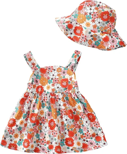 Vista 11 de Vestido para bebé recién nacida niña pequeña Vestido para niña pequeña de cuello halter sin mangas con flores Vestido de verano para niña de espalda