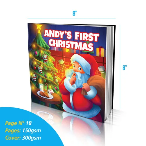 Vista 4 de Libro de cuentos personalizado de Dinkleboo - "First Christmas" - para niños de 0 a 8 años de edad - Una historia sobre la primera Navidad de tu