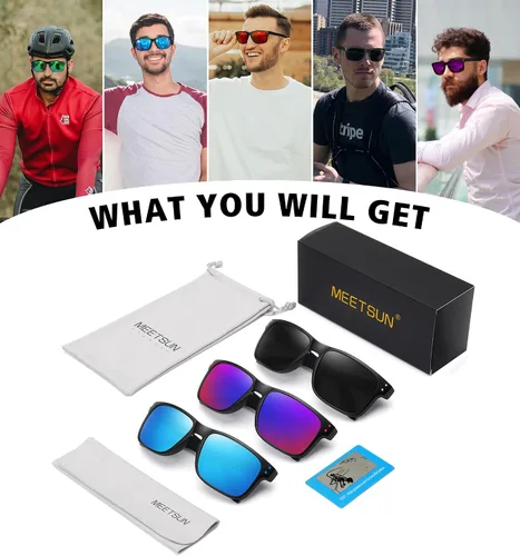 Vista 7 de MEETSUN Polarized Sunglasses for Men Women Sports Driving Fishing Glasses UV400 Protection