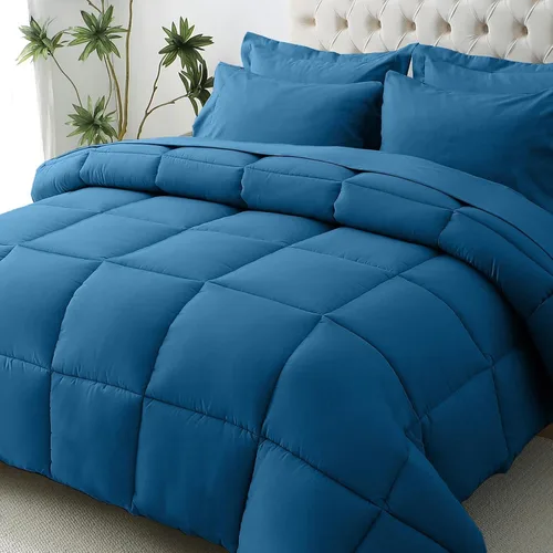 Vista 20 de JOLLYVOGUE Juego de edredón individual XL, cama ultrasuave en una bolsa, tamaño individual XL, 5 piezas, juego de ropa de cama certificado Oeko-TEX