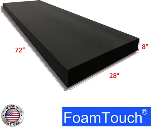 Vista 2 de FoamTouch Colchón litera de 8 pulgadas de alto x 28 pulgadas de ancho x 72 pulgadas de largo (solo espuma), carbón, sin funda