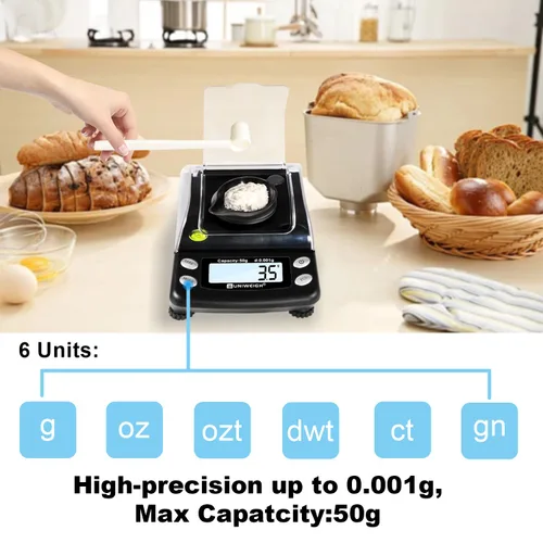 Vista 2 de UNIWEIGH Digital Milligram Scale Precisa 0.00 oz/1.76 oz mg Escala para Polvo Precision scale for Jewelry,Gold,Gem,Reloading,Micro Gram Scale with