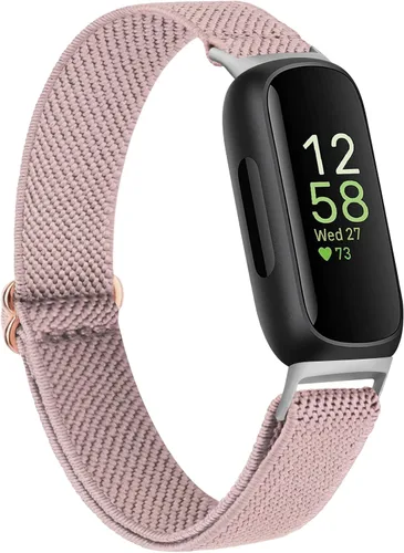 Vista 12 de Vancle Correas elásticas para Fitbit Inspire 3 para mujeres, bandas ajustables y transpirables de nylon elástico compatibles con Fitbit Inspire 3