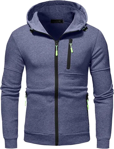 Vista 4 de Mens Pullover Sweater,Men's Casual Camouflage Sports Sweatshirt Long Sleeve Zipper Hooded Jacket Coat