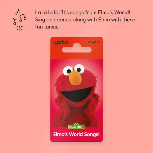 Vista 2 de YOTO Sesame Street: Elmo's World Songs! - Tarjeta musical para niños para usar con reproductor y mini dispositivo de audio todo en 1, escucha sin