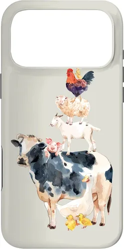Vista 22 de Cute Animals Cow Chicken Pig Farmer Animal Lover Case for iPhone 17
