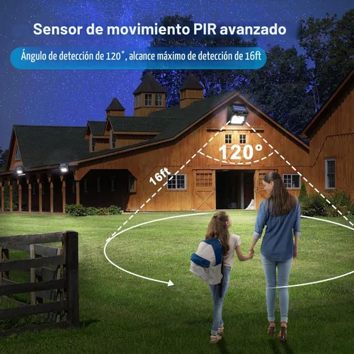 Vista 7 de Luposwiten Luces solares para exteriores, 28 LED, luces solares con sensor de movimiento con ángulo de movimiento de 125°, impermeable, IP65 28LED-4P