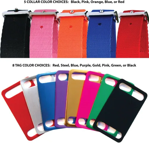 Vista 2 de GoTags Collar de perro con placa de identificación deslizante, collar de perro de nailon duradero y placa de identificación personalizada para perro