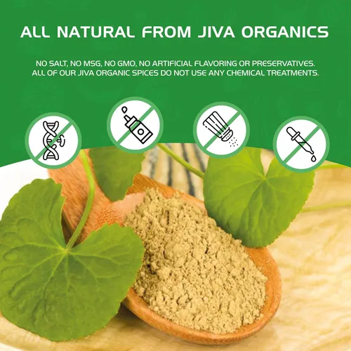 Vista 8 de Jiva Organics Gotu Kola Powder (Centella Asiatica) 7 onzas (7.05 oz) - Crudo, vegano, sin OMG