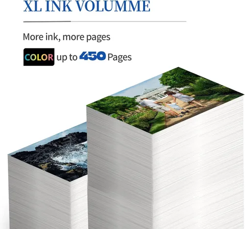 Vista 2 de INKCLOUD Cartuchos de tinta remanufacturados compatibles de repuesto para cartucho de tinta de color HP 67 XL para impresora HP1255 2732 2752 2755