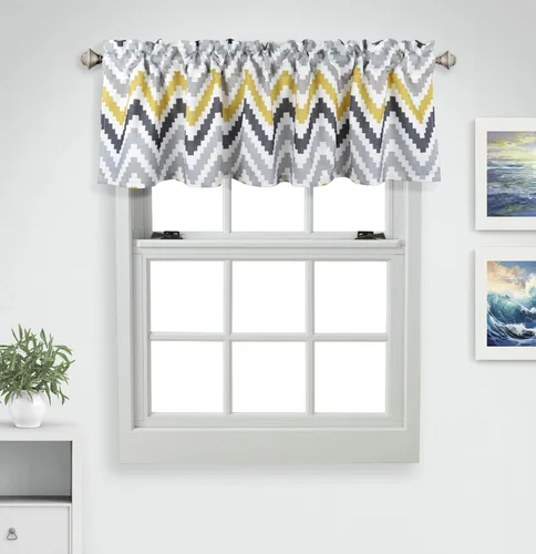 Vista 10 de Aiking Home Cenefas de ventana – 2 paneles de poliéster sólido cenefas de cocina con bolsillo para barra de 2.5 pulgadas para ventanas pequeñas