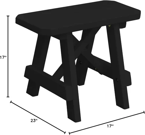 Vista 2 de Furniture Barn USA Pine - Banco tradicional de 2 pies, color negro