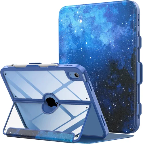Vista 18 de MoKo Funda para iPad (A16) de 11ª/10ª generación con soporte para lápices A-Azul marino