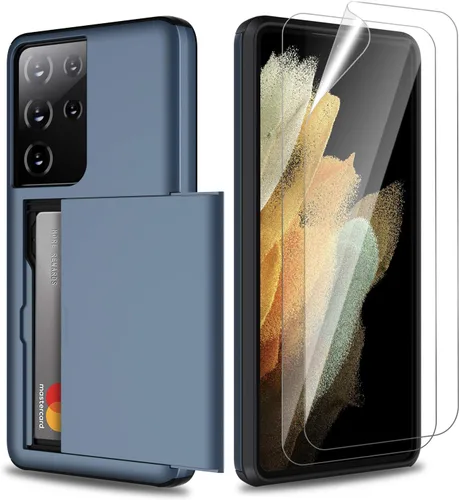 Vista 10 de ZUSLAB Funda tipo cartera compatible con Samsung Galaxy S21 Ultra 5G, con tarjetero y a prueba de golpes, antiarañazos, compatible con Samsung Oro