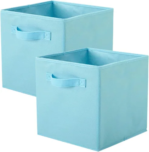 Vista 16 de PowerKing Cubos de almacenamiento plegables con asas, contenedores plegables de tela para estantes de armario, contenedores de almacenamiento