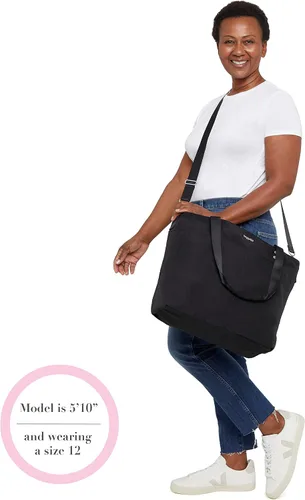 Vista 7 de Carryall - Bolsa de viaje para mujer, ligera, de nailon, con cremallera, para playa, artículo personal con funda para equipaje