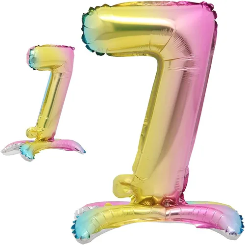Vista 11 de Globos de helio de 40 pulgadas con degradado arcoíris de pie, colorido, tamaño grande, globos de helio para fiesta de cumpleaños, decoración