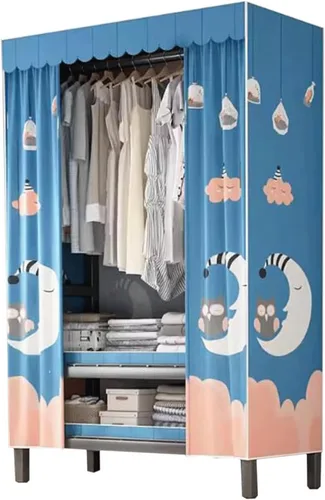 Vista 12 de large closets Portable Wardrobe Closet with Thick Cloth Cover Clothes Closet for Bedroom Storage Closet Metal Frame Wardrobe Closet Space-saving