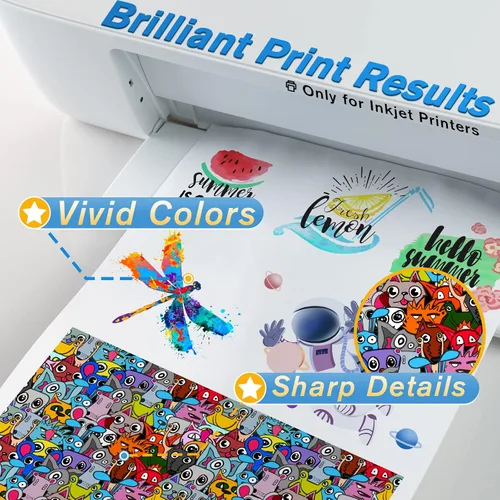 Vista 5 de Papel adhesivo para transferencia de agua KOALA PAPER INKJET TRANSPARENTE, 20 hojas de papel adhesivo para transferencia de agua de 8.5x11 pulgadas