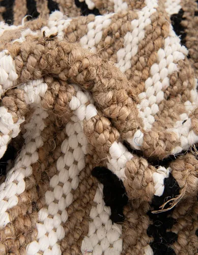Vista 7 de Unique Loom Chindi Jute Collection - Alfombra de área - Jennifer (2' 2" x 3' 1", rectangular, negro natural/marfil)
