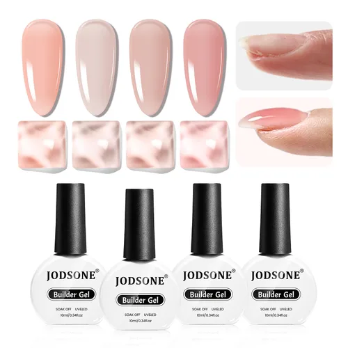Vista 12 de JODSONE Gel Constructor para Uñas, Juego de 4 Piezas de 10ML, Fortalecedor de Puntas y Extensiones de Uñas, Necesario de Curación con Lámpara