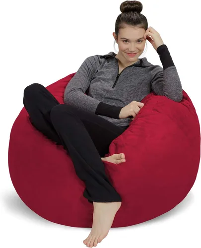 Vista 7 de Sofa Sack Silla Puf - Felpa, Ultra Suave - Silla Puf de Espuma Viscoelástica con Funda de Microgamuza - Muebles y Accesorios Rellenos de Espuma