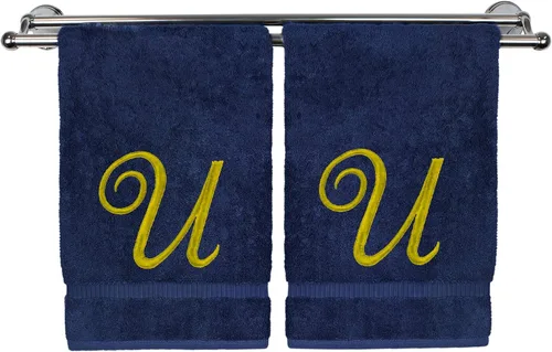 Vista 9 de Toalla de mano con monograma, regalo personalizado, 16 x 30 pulgadas, extra absorbente, 100% algodón turco, acabado de rizo suave, para baño, cocina
