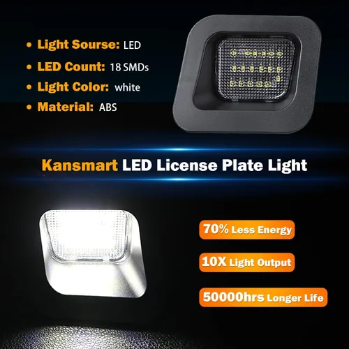 Vista 4 de Luz LED para placa de matrícula compatible con Dodge Ram 1500 2500 3500 2003-2018, accesorios de luces de matrícula, montaje de repuesto