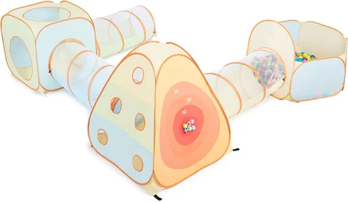 Vista 9 de UTEX Tienda de campaña desplegable 3 en 1 con túnel, pozo de pelotas para niños, niñas, bebés y niños pequeños, casa de juegos para interiores