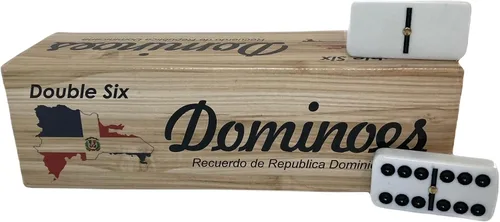 Vista 3 de Bandera de país de República Dominicana grabada dominó doble seis
