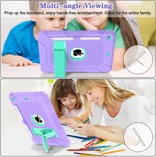 Vista 4 de Funda LTROP para iPad de 10.2 Pulgadas 9ª/ 8ª/ 7ª Generación (2021/2020/ 2019) con Soporte para Lápiz y Soporte, Funda Protectora Resistente Híbrida