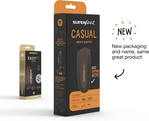 Vista 2 de Superfeet Plantillas casuales Easyfit para hombre, plantillas cómodas para zapatos para hombre, plantillas ortopédicas antifatiga para zapatos