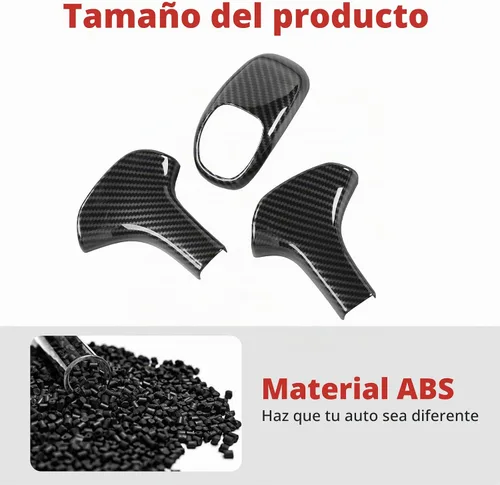 Vista 3 de Jimen Compatible con Jeep Grand Cherokee 2014-2015, 3 piezas de cubierta de pomo de cambio (fibra de carbono)